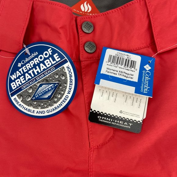 Columbia Arctic Trip Omni Heat Women's XS Red Waterproof Winter Snow Ski Pants - Picture 4 of 14